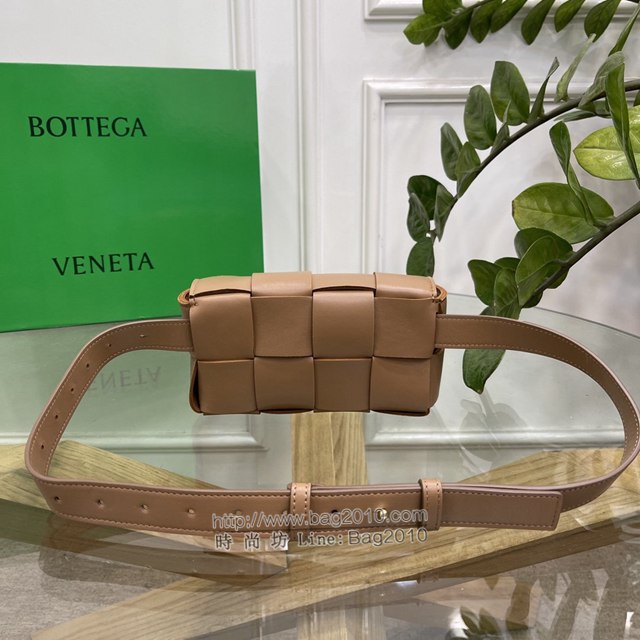 Bottega veneta高端女包 KF0015焦糖色 寶緹嘉CAEESTTE腰包 BV經典款手工編織手包腰包胸包斜挎包  gxz1211